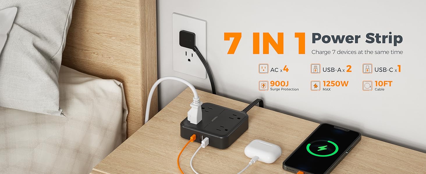 power strip 10 feet