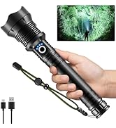 ZioeYiue Flashlights High Lumen Rechargeable, Heavy Duty Rechargeable Flashlights, Adjustable Foc...
