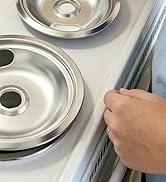 Drip Pan Electric Stove Burner Covers for Whirlpool W10278125, 4 Pack(2x6" and 2x8")