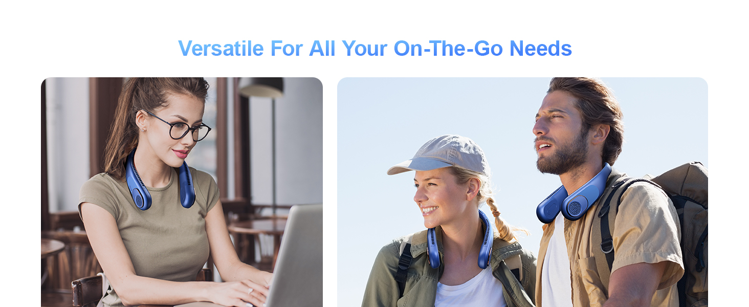  portable neck fan; personal neck fan; portable fan neck; fan neck; fan around your neck; 