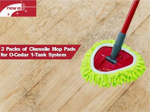 3 Packs of Chennile Mop Pads for O-Cedar 1-Tank System