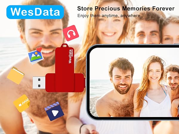 USB C flash drive 32GB-red-B-1