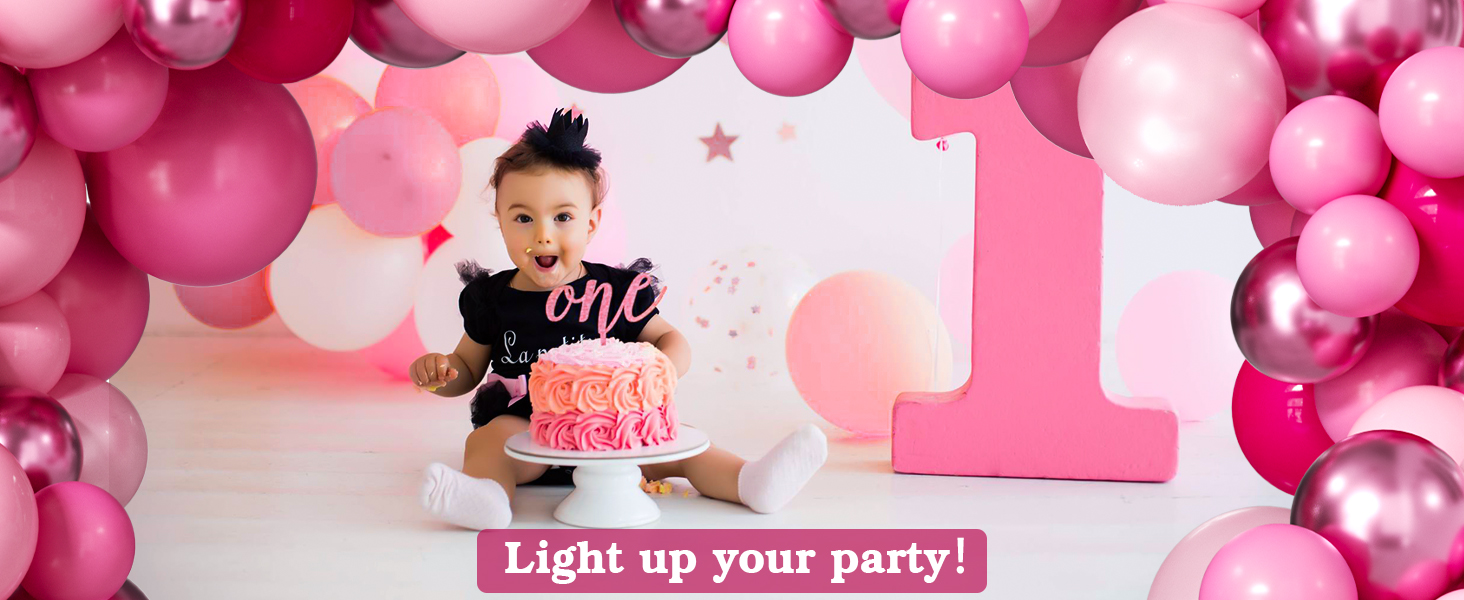multiple pink latex balloons kit