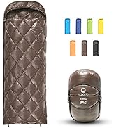 ECOOPRO Down Sleeping Bag, 32 Degree F 800 Fill Power Cold Weather Sleeping Bag - Ultralight Comp...