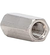 20Pcs Hex Coupling Nut 304 Stainless Steel Rust Proof Female Thread M5 Connector Nut Silver,Faste...