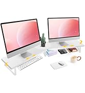 Across-Star Dual-Monitor-Riser-Stand-For-Desk, Large Monitor Stand Riser For 2 Monitors With Adju...
