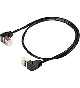 SinLoon 90 Degree Down Angle Cat8 Ethernet Cable, High Speed 40Gbps 2000Mhz Network Cord, with Go...