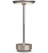 FDIDC Rechargeable Cordless Table Lamp, Portable 5000mAh LED Touch Table Light, 3 Color Stepless ...