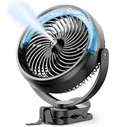 Koonie 10000mAh Battery Operated Misting Fan with Clip, Portable 8'' Mist Fan for Desk with Max. ...