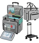 FINESUN Rolling Bag - Rolling Tote Bag - Rolling Teacher Bag - Rolling Craft Bag with Detachable ...