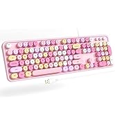 Atelus Computer Keyboard Wired, Plug Play USB Keyboard with Large Number Pad, Caps Indicators, Fo...