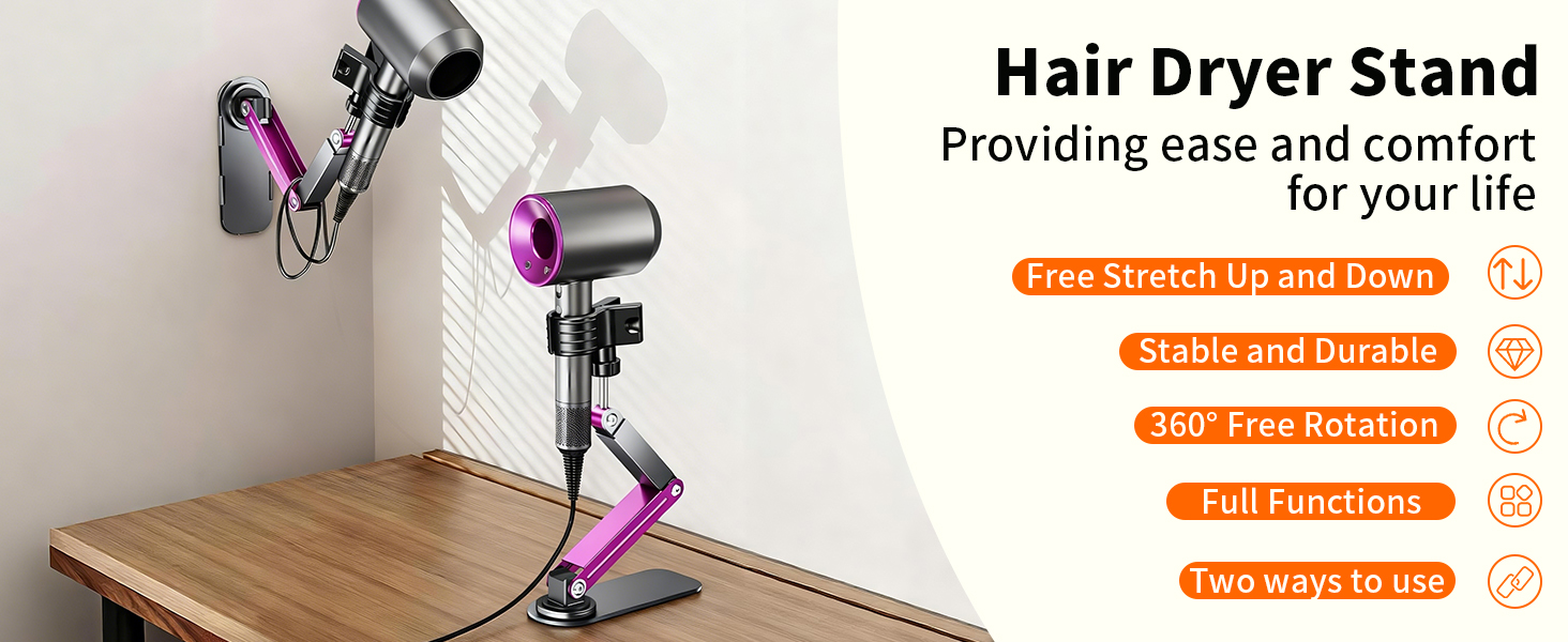 Hands-free hair dryer stand