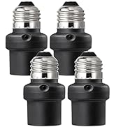 DEWENWILS Light Sensor Socket 4 Pack, Automatic Dusk to Dawn E26/E27 Socket Adapter, Double Senso...