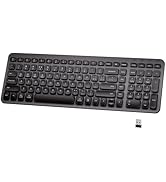 Bluetooth Wireless Keyboard, 2.4GHz Silent Keyboard, Plug and Play USB Receiver, Compatible with ...