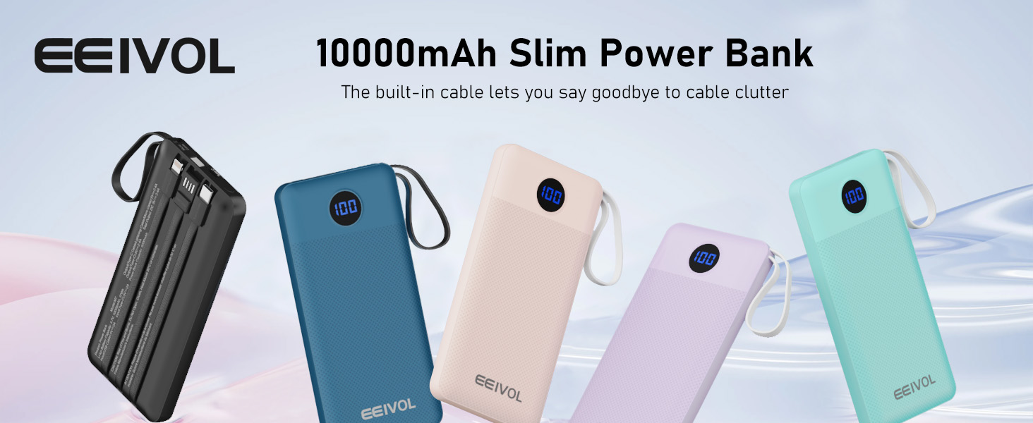 10000mAh slim power bank Various colors