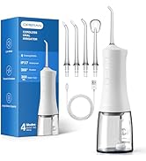 Operan Cordless Water Flossers for Teeth, 300ML Rechargeable Oral Irrigator with 4 Modes &amp; 4 Nozz...