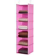 MAX Houser 6-Shelf Hanging Closet Organizer, Hanging Storage Shelves with 2 Sturdy Hooks Space-Sa...