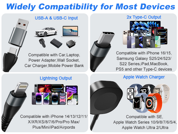 usb c multi charging cable apple watch