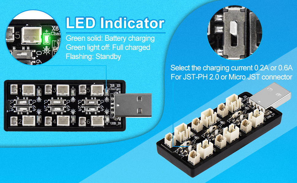 LiPo Battery USB Charger 3.7V/4.20V