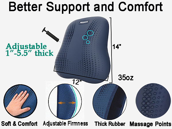 Infatable Back Support Pillow for office chair