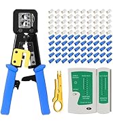 NataLink Pass Through RJ45 Crimp Tool Cat 6 Cat 5E Cat 5 Ethernet Crimper Kit RJ45 Crimping Tool ...