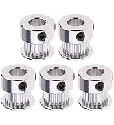 Saiper GT2 Timing Belt Pulley 20 Teeth Bore 8mm(5pcs), Aluminum Synchronous Wheel for 3D Printer