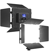 Unicucp Led Video Light Panel Light with Barn Doors, 4000mAh Rechargeable Camera Lighting, 2500K-...