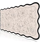 L-SPOUTTO Vintage Floral Mouse Pad,Aesthetic Scalloped Desk Mat XXL Large Gaming Mousepad,35.4x15...