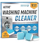 Washing Machine Cleaner Descaler 24 Pack - Deep Cleaning Tablets For HE Front Loader &amp; Top Load W...