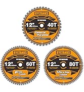 Ryltanks 12 Inch Miter Saw Blade, 1" Arbor, 40T for General Purpose&amp;60T for Fine Finish&amp;80T for U...