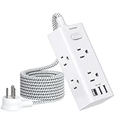 Power Strip Surge Protector - 6 Widely Outlets with 3 USB Ports (1 USB C), 3-Side Outlet Extender...