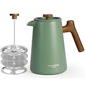 POLIVIAR French Press Coffee Maker, 34 oz Coffee Press with Real Wood Handle, Double Wall Insulat...