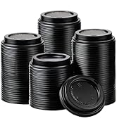zandfelo 100 pcs Coffee Cup Lids, 90mm Black Dome Lids for 10,12,16, 20, 22 oz Coffee Cup,Disposa...