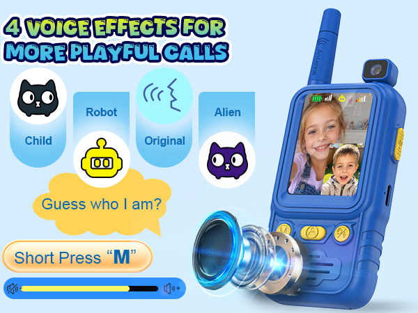2-Pack Video Walkie Talkies for Kids Boy Girl Age 4-10 Toy Rechargeable Birthday Gift Indoor Outdoor