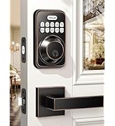 Zowill Keyless Entry Door Lock with 2 Lever Handles, Electronic Keypad Deadbolt, Auto-Locking, An...