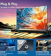 Wireless HDMI Transmitter and Receiver 1080P, Wireless HDMI 4K, Type C Transmitter, Plug &amp; Play, ...