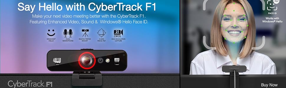 CyberTrack F1 from Adesso, Support Windows Hello. 