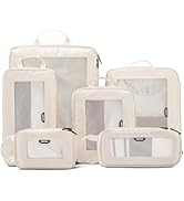EPICKA TripCozy Compression Packing Cubes - 6 Set Durable Travel Organizer Bags with Mesh Top, Ex...