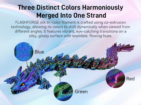Three Distinct Colors Harmoniously Merged Into One Strand