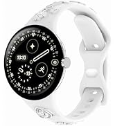 Eiavike Floral Engraved Slim Bands Compatible with Google Pixel Watch 4 3 (41mm)/Pixel Watch 2 1,...
