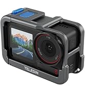 TELESIN Ultra-Light Aluminum Case Camera Cage for DJI Action 5 Pro Action 4 Action 3, Fits with N...