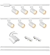 Hiiglxii 8-Light LED Track Lighting Kit with 6.6FT H Track Lighting Rails &amp; Floating Canopy Conne...