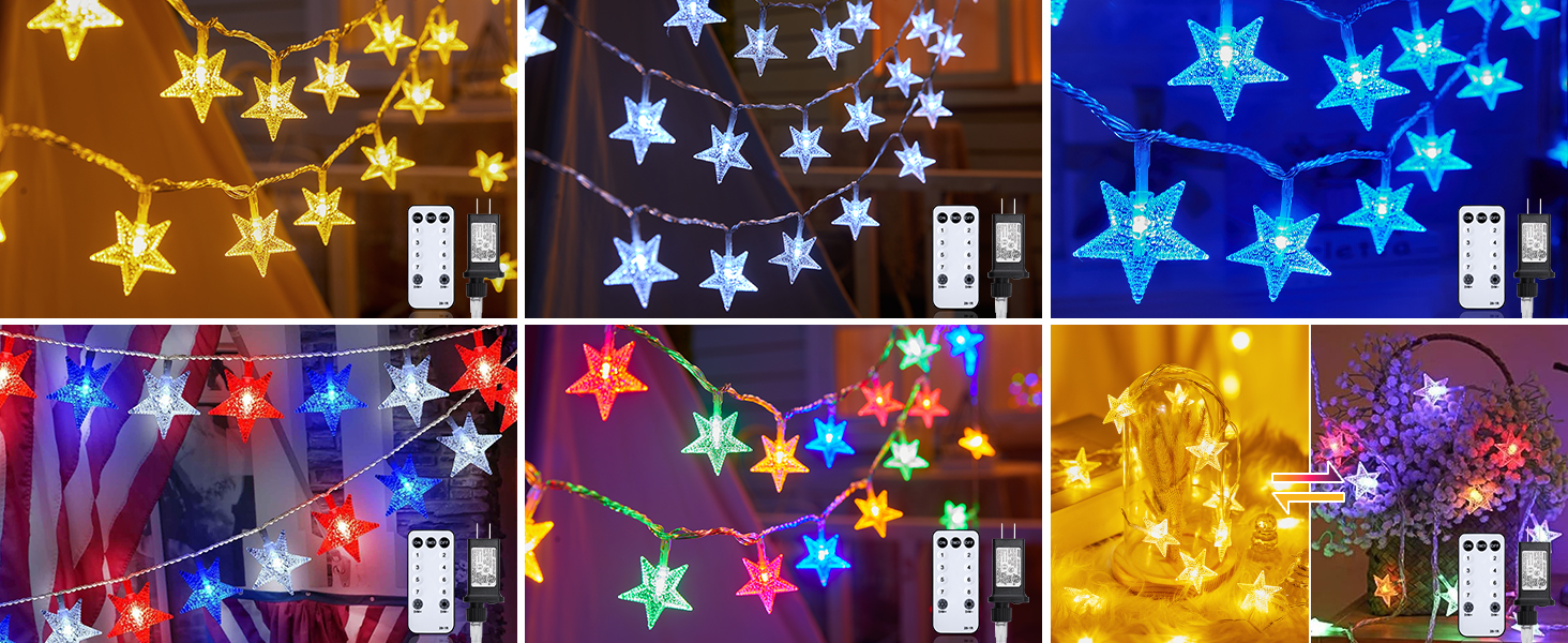33 ft 100 LED Star Fairy String Lights