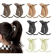 8 Pcs Matte Ponytail Holder Hair Claw Clips Bun Hair Braiding Hair Clips Strong Hold French Barre...