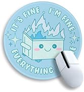 Gctriki Dumpster on Fire Mouse Pad, Cute Round Mouse Pads for Desk, Funny Ice Blue Dumpster Mouse...