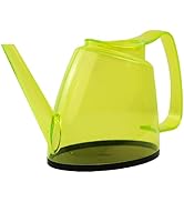 1.5L Plastic Yellow Watering Can with Long Spout &amp; Wide Oval Mouth, Comfort Grip, Indoor Outdoor ...