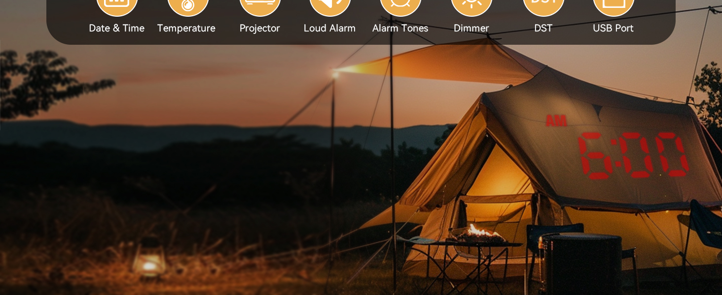 Projector Alarm Clock for Outdoor