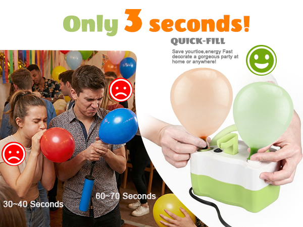 Electric Balloon Pump,Portable Electric Air Balloon Pump Dual Nozzle Air Blower Pump AC110V