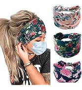 Bohend Boho Button Headband Wide Stretchy Daily Use Knotted Headwear Sport Athletic Yoga Gym Hair...