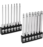 MulWark 14PC Security Torx Bit Set 3" Long Tamper Proof Star Screwdriver Bit Set 1/4" Hex Shank S...